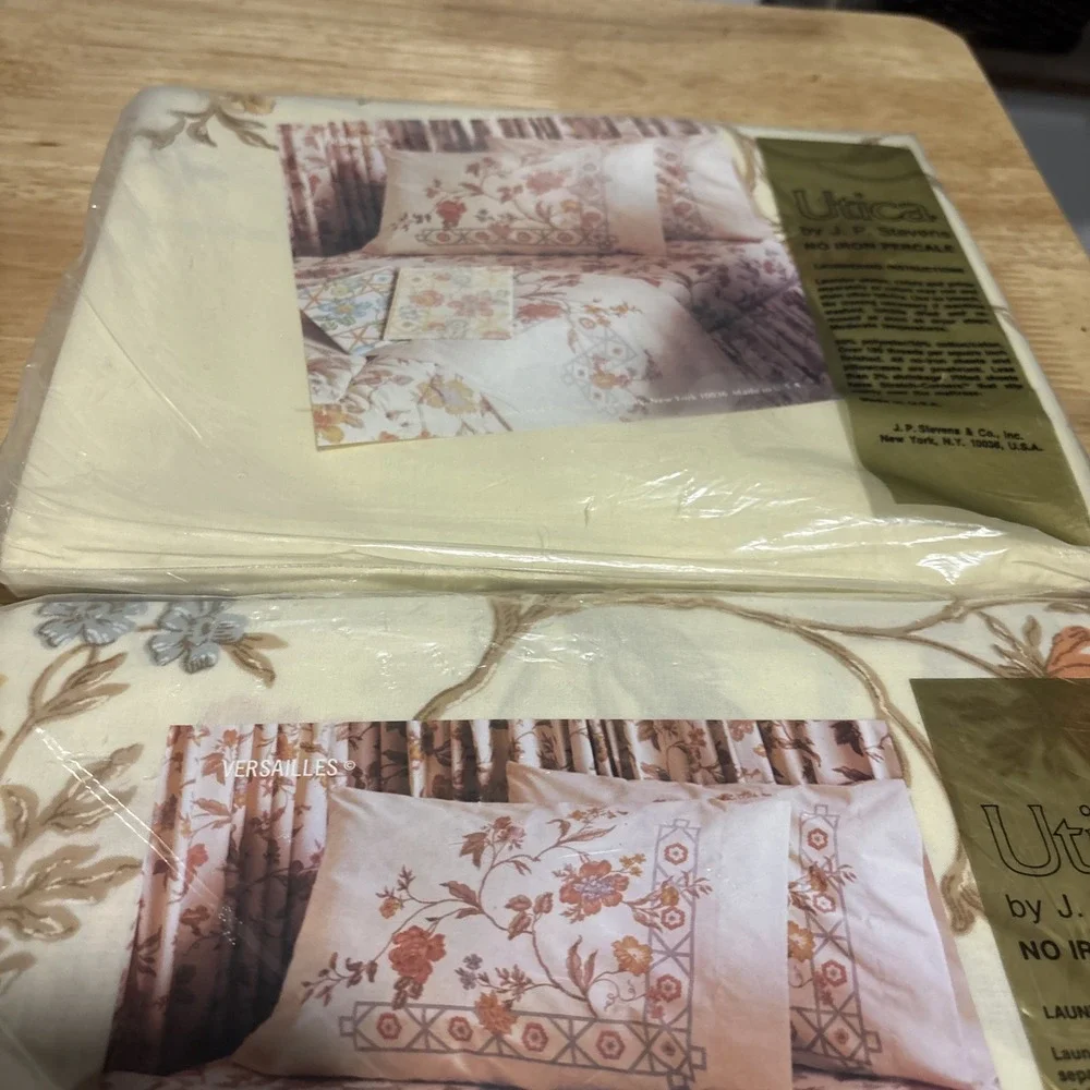 Vintage NEW J.P. Stevens Utica Twin Sheets Set & 2 Pillow Cases, Fall Flora